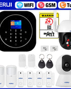 KERUI Home Security Alarm System Alexa Support G12 WIFI/GSM Alarm System with Phone App Alarm Siren PIR Sensor Tuya Smart APP