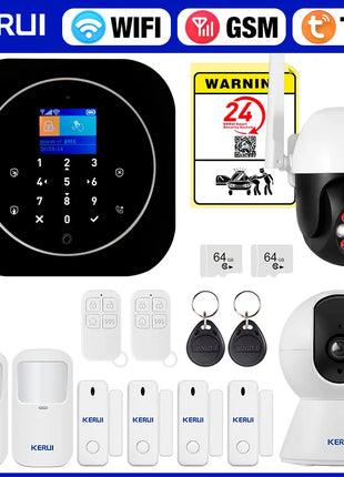 KERUI Sistema di Allarme di Sicurezza Domestica Supporto Alexa G12 Sistema di Allarme WIFI/GSM con App Telefono Sirena di Allarme Sensore PIR Tuya Smart APP