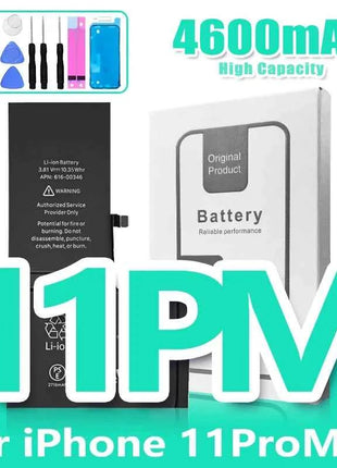 0 Cycle High Capacity Battery For iPhone 11 11Pro 12Pro 12 13 14 13Pro 14Pro Max Mini Phone Bateria + Free Tool Kit