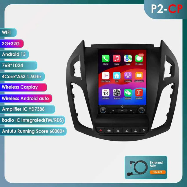 360Camera 9.7inch 2 DIN Android 13 Car Radio for FORD Transit /Tourneo Connect 2013-2018 Car Multimedia Stereo Carplay Autoradio