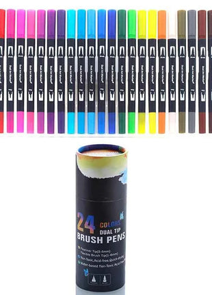 Set Pennarelli Manga Dual Tip 12/24/36/120 Colori Acquerello Fineliner per Calligrafia e Arte