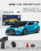 Professional 1:43 RC Drift Car with ESP Gyroscope Full Proportional Control 4WD Metal Body 2 Sets Tires for Realistic Drifting