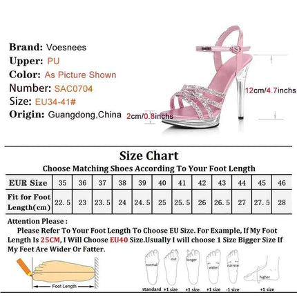 Sandali da donna a spillo argento 12CM Tacchi alti a fascia stretta lucida Sandali da donna eleganti di grandi dimensioni Scarpe da sposa estive da sposa