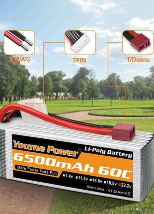Youme 6S 22.2V 6500mah 5200mah RC Lipo Battery 22.2V XT60 XT90 EC5 RC Airplane Helicopters Car Boat Truck Parts