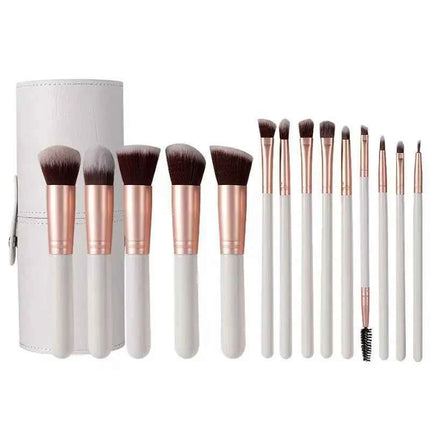 14 PCS Makeup Brush Set With Illuminated Mirror Portable Short Handle LED Light USB Rechargeable Makeup Brushes Kit