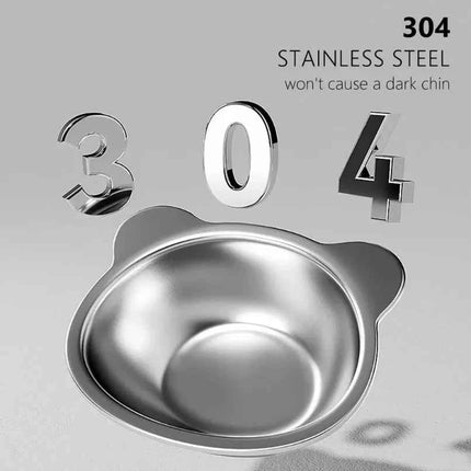 Raised Cat Bowls Tilted Neck Guard Cat Food Bowl 304 Stainless Steel Shatter-resistant Elevated 15° Pet Supplies for Puppy Cat