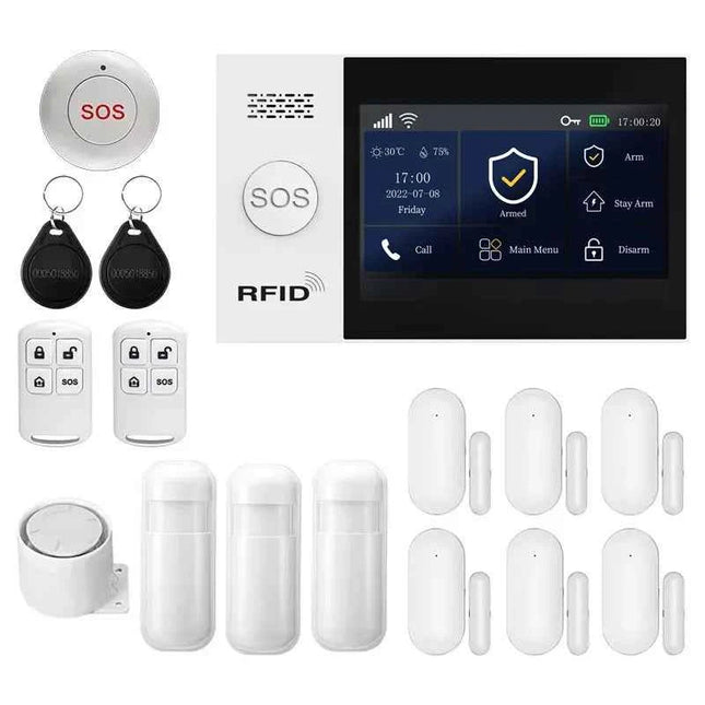 PGST 4G WiFi Smart Life Security Alarm System Kit Tuya Alexa Home Automation Alarm Security Protection Motion Detector Sensor