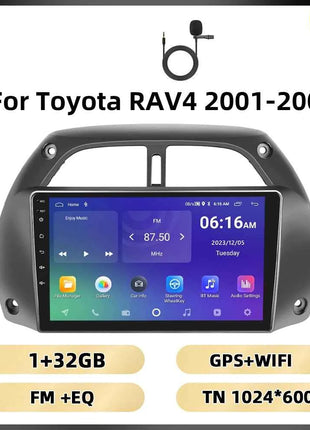 Podofo 8Core 2Din Car Stereo For Toyota RAV4 2001-2006 Multimedia Player WIFI 4G AI Voice BT Carplay Android Car Radio RDS