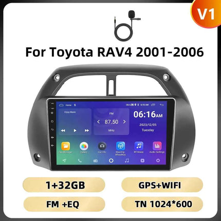 Podofo 8Core 2Din Car Stereo For Toyota RAV4 2001-2006 Multimedia Player WIFI 4G AI Voice BT Carplay Android Car Radio RDS