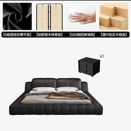 Italian tatami 180x200cm Artificial leather high Headboard bed luxury Double bed furniture queen frame bed sets full furniture