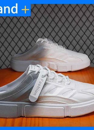 Scarpe da Passeggio Uomo in Mesh Casual Estive Nuove Ciabatte Baotou con Tacco Basso Comode Morbide Antiscivolo per Esterni