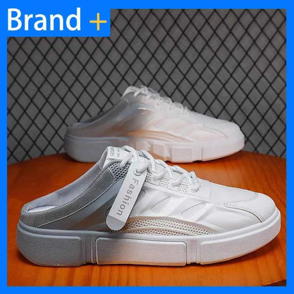 Scarpe da Passeggio Uomo in Mesh Casual Estive Nuove Ciabatte Baotou con Tacco Basso Comode Morbide Antiscivolo per Esterni
