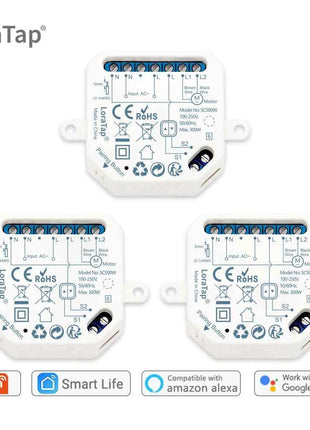 Tuya Smart Life WiFi Curtains Switch Connected Roller Shutters Control Blinds Motor Google Home Alexa Electric Window LoraTap