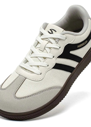 HOBIBEAR Wide Toe Shoes Mens Womens Minimalist Fabric Sneaker Lace Up Casual Walking Shoes