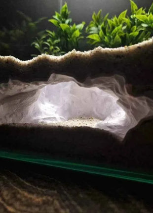 3D Printed Underground Cave Hideout Multi-use for Reptiles Gecko Lizard & Aquatic Pets Fish Shrimp Tank Terrarium Decor