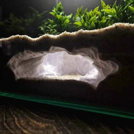 3D Printed Underground Cave Hideout Multi-use for Reptiles Gecko Lizard & Aquatic Pets Fish Shrimp Tank Terrarium Decor