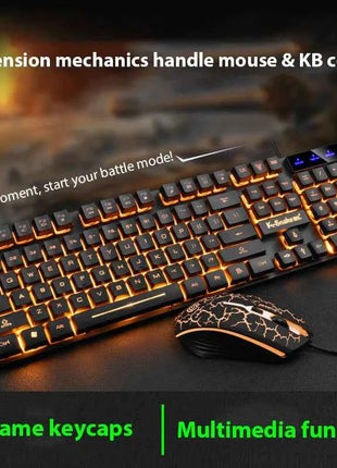 KM320 Keyboard And Mouse Set Waterproof Luminous Game Backlit Keyboard