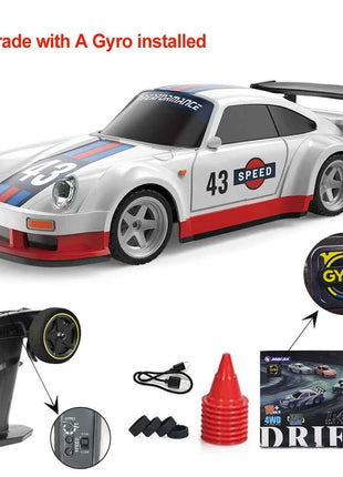 Upgraded Gyro 1/43 RC Drifting Car Racing RTR 4WD High Speed Radio Control Model 2.4G Drift Race Vehicle Mini Gifts