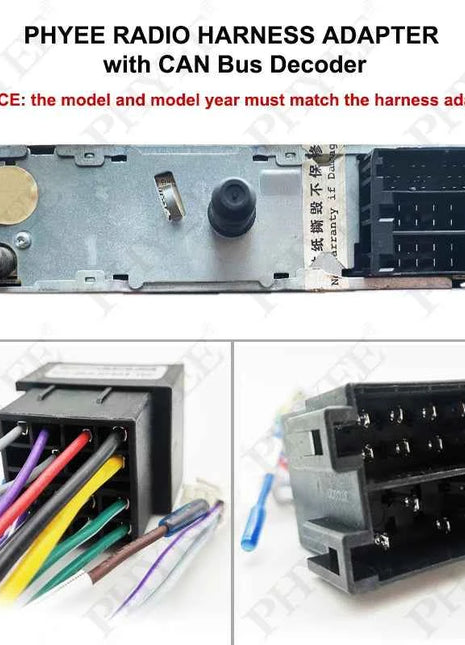 Adattatore per cablaggio con decodificatore CAN Bus, telaio per pannello radio Android 2 Din da 9 pollici per Peugeot 206 1998 - 2006, cavo a 16 pin