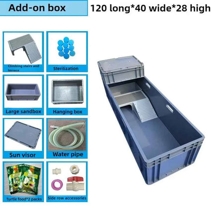 Turtle Tank with Drainage Drying Table Large Turtle Breeding Box Thickened Plastic Turtles Terrariums Turtles House Ecosystem