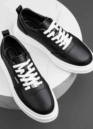 Scarpe casual da uomo in vera pelle, sneakers alla moda con lacci, comode scarpe da passeggio, calzature da skateboard maschili, tenis masculino