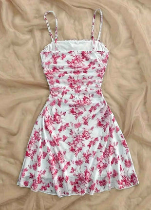 Abito Estivo da Donna 2026, Nuovo Vestito Giovanile con Stampa Floreale e Collo all'Americana, Elegante e alla Moda, Adatto per Tutte le Stagioni, Abito per Bambini