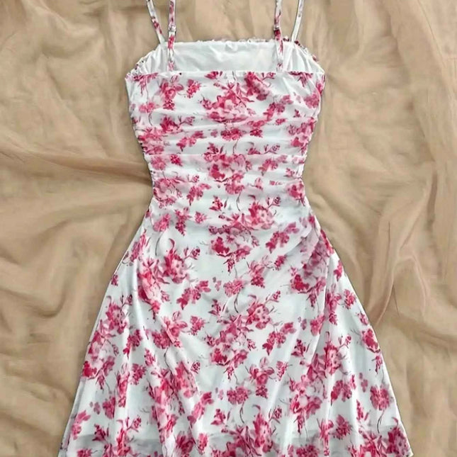 Abito Estivo da Donna 2026, Nuovo Vestito Giovanile con Stampa Floreale e Collo all'Americana, Elegante e alla Moda, Adatto per Tutte le Stagioni, Abito per Bambini