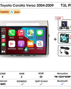 Srnubi Android Car Radio for Toyota Corolla Verso 2004-2009 Carplay Android auto 2Din Multimedia Player Autoradio Navigatore GPS