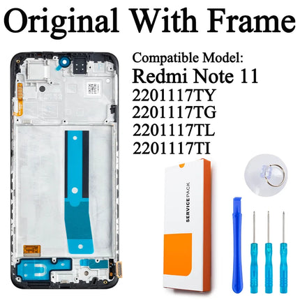 2201117 TG 2201117 SG Premium Lcd per Xiaomi Redmi Note 11 Display Touch Screen Digitizer Pannello di montaggio per Redmi Note 11S LCD