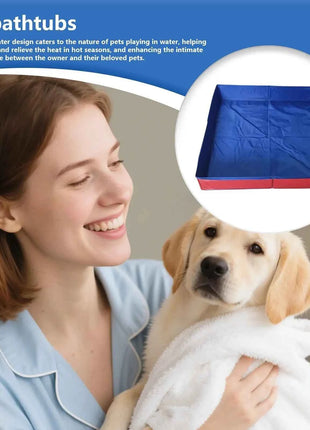 Piscina per animali domestici Piscina per bambini in PVC Pieghevole a forma quadrata Non gonfiabile Antiscivolo Vasca per bambini per cuccioli di animali domestici per il cortile di casa