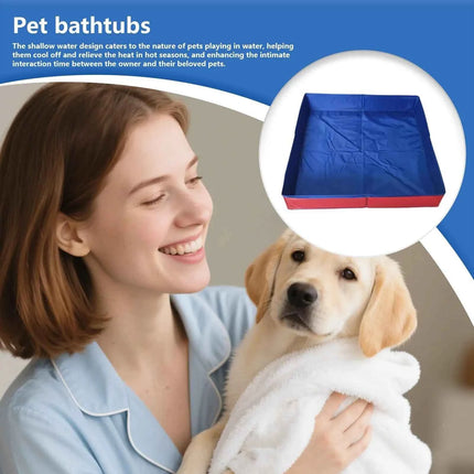 Piscina per animali domestici Piscina per bambini in PVC Pieghevole a forma quadrata Non gonfiabile Antiscivolo Vasca per bambini per cuccioli di animali domestici per il cortile di casa