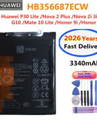 2026 Years 3340mAh HB356687ECW Battery For Huawei P30 Lite Nova 2i 3i 4e 2 Plus G10 Mate 10 Lite ,Honor 9i 7X Phone Batteries