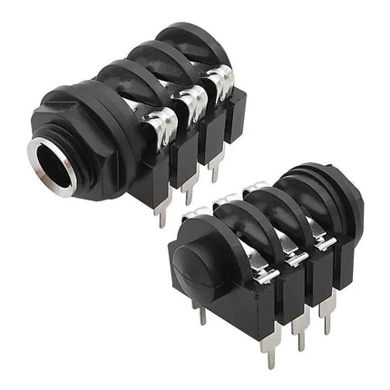 1/5/10 Pz 6.35mm 1/4 "6Pin Stereo Audio Microfono Femmina Presa 6.35 Cuffia Martinetti Filettatura PCB Montaggio A Pannello connettore Nero