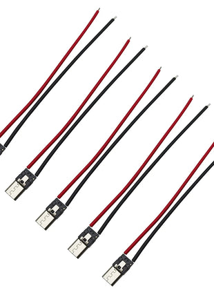2/5/10 Pezzi Connettore USB Tipo C 10cm a 2 Pin Maschio e Femmina per Saldatura, Presa di Ricarica USB-C per Porte di Ricarica di Telefoni Cellulari