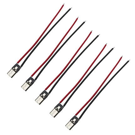 2/5/10 Pezzi Connettore USB Tipo C 10cm a 2 Pin Maschio e Femmina per Saldatura, Presa di Ricarica USB-C per Porte di Ricarica di Telefoni Cellulari