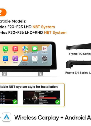 Ainavi Car Radio For BMW 1 2 3 4 Series F20 F21 F22 F30 F31 F33 F34 F36 NBT Wireless Carplay Android Auto Car Multimedia Player