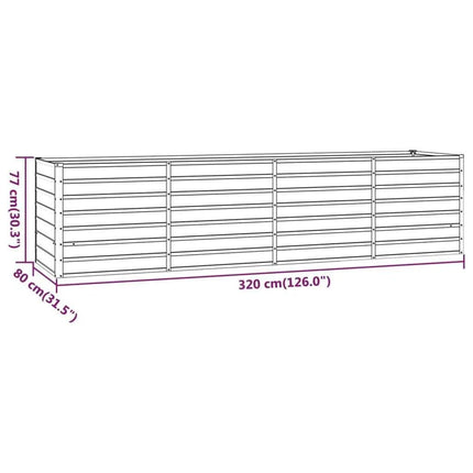 Garden flower box, 320x80x77 cm steel frame, villa courtyard combined planting trough, outdoor anti-corrosion planting box