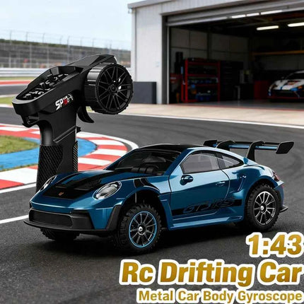 Professional 1:43 RC Drift Car with ESP Gyroscope Full Proportional Control 4WD Metal Body 2 Sets Tires for Realistic Drifting