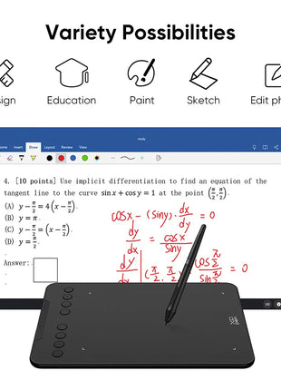 Nuovo XPPen Deco01V3 Tavoletta Grafica Digitale da 10 Pollici, 16384 Livelli di Pressione, 8 Tasti di Scelta Rapida per Android, Windows e Mac