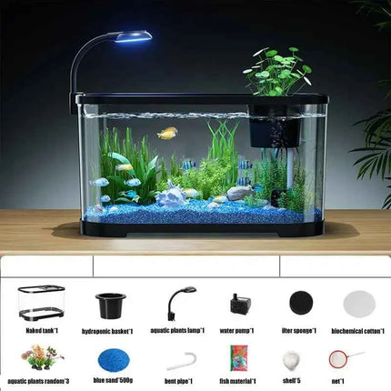 Aquarium Kit Small Betta Fish Tank For Beginners Desktop Beginner Aquarium Household Fish Bowl For Betta Tortoise Frog