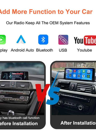 Bonroad 10.25 "Linux Carplay Android Auto Stereo For BMW 1/2/3/4 Series F20 F21 F23 F30 F31 F32 F33 F34 F35 F36 NBT 2013-2017