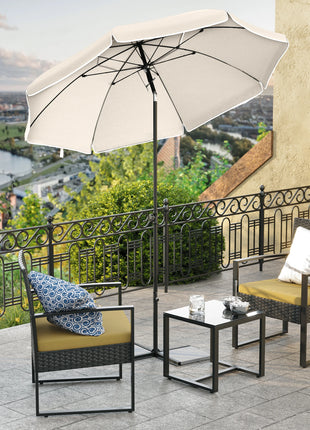SONGMICS Ombrellone di 160 cm, UPF 50+, Inclinazione Bidirezionale a 30°, Altezza Regolabile, con Borsa da Trasporto, per Balcone Giardino Terrazzo Spiaggia, senza Base