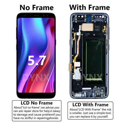 Nuovo S8 LCD di Ricambio Per Samsung Galaxy S8 G950 G950F Display LCD Touch Screen Digitizer Assembly Con Telaio