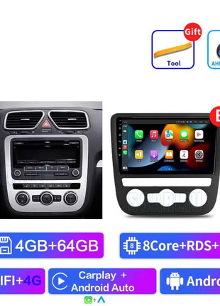 Android 16 For VW Volkswagen Scirocco 3 III Mk3 2008-2014 9 inch 8 Core WIFI Bluetooth Auto Navigation System Radio Multimedia