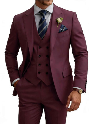 Abito Uomo 3 Pezzi Doppio Petto Slim Fit - Tuxedo Matrimonio e Gala
