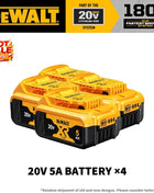 Genuine Dewalt 20V MAX 5Ah 6Ah 18650 Battery XR Lithium-Ion Battery for Power Tools, 120W High Power, Rechargeable, Replacement Battery