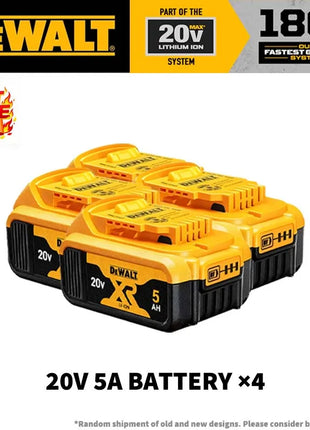 Batteria Originale Dewalt 20V MAX 5Ah 6Ah 18650 ‌ Batteria agli Ioni di Litio XR per Utensili Elettrici, 120W Alta Potenza, Ricaricabile, Batteria di Ricambio