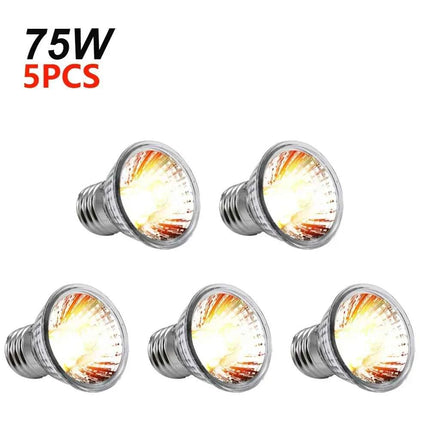 1-20PCS 25/50/75W UVA+UVB Reptile Lamp Bulb Turtle Basking Heating Light UV Light Bulbs Full Spectrum Sunlamp for Amphibians
