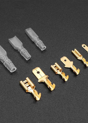 Kit di terminali a crimpare da 2.8/4.8/6.3mm, connettori a forcella maschio/femmina in rame con guaina isolante, scatola di connettori elettrici