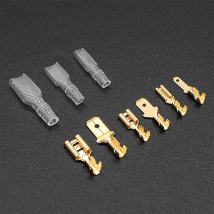 Kit di terminali a crimpare da 2.8/4.8/6.3mm, connettori a forcella maschio/femmina in rame con guaina isolante, scatola di connettori elettrici